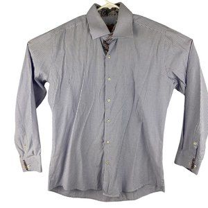 Jonathan Robert Long Sleeve Button Down  Men's Cotton Blend Flip cuff Sz Large L